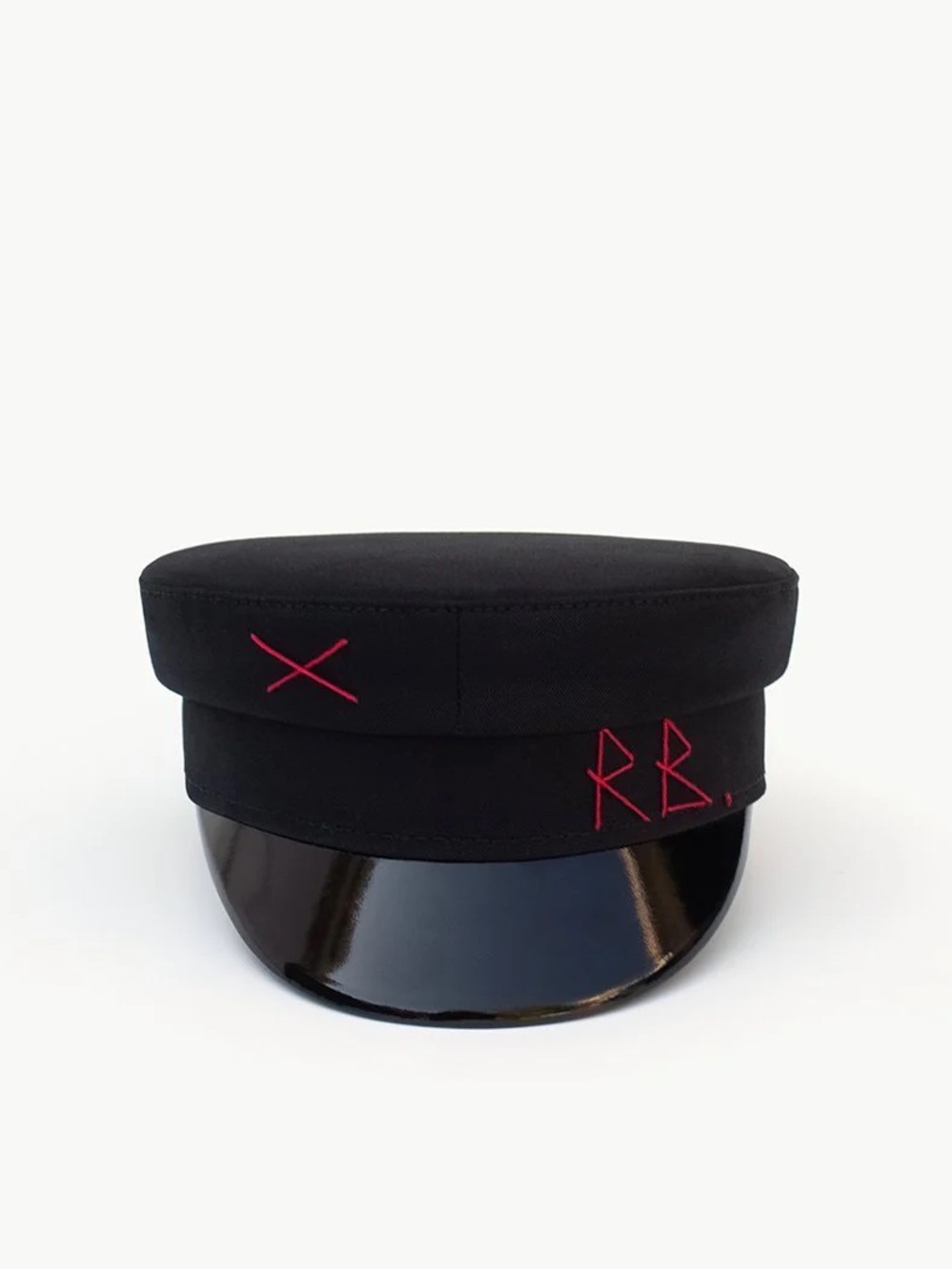 Ruslan Baginskiy  Black Embroidered Cotton Baker Boy Cap - S